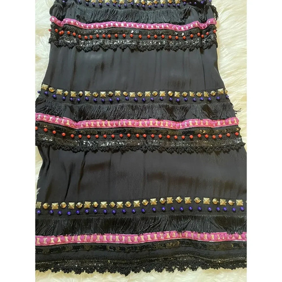 Plenty By Tracy Reese Embellished Shift Black Dress 8 Flapper Style holiday - Picture 4 of 10